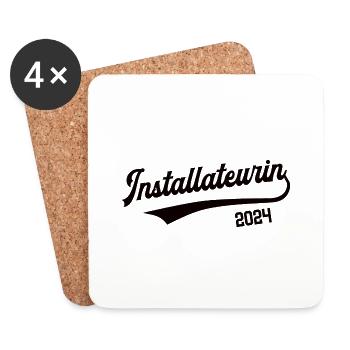 Installateurin 2024 Beruf Anlagemechanikerin - Untersetzer (4er-Set) - Weiß - Vorne