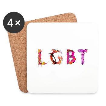 LGBT - Untersetzer (4er-Set) - Weiß - Vorne