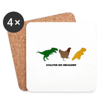 Evolution of dinosaurs - Coasters (set of 4) - white - Front