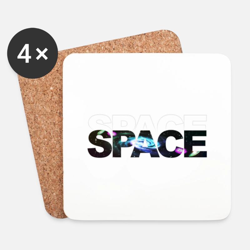 Space Outline - Untersetzer (4er-Set) - Weiß