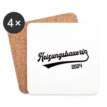 Heizungsbauerin 2024 Beruf Anlagemechanikerin HLK - Untersetzer (4er-Set) - Weiß - Vorne