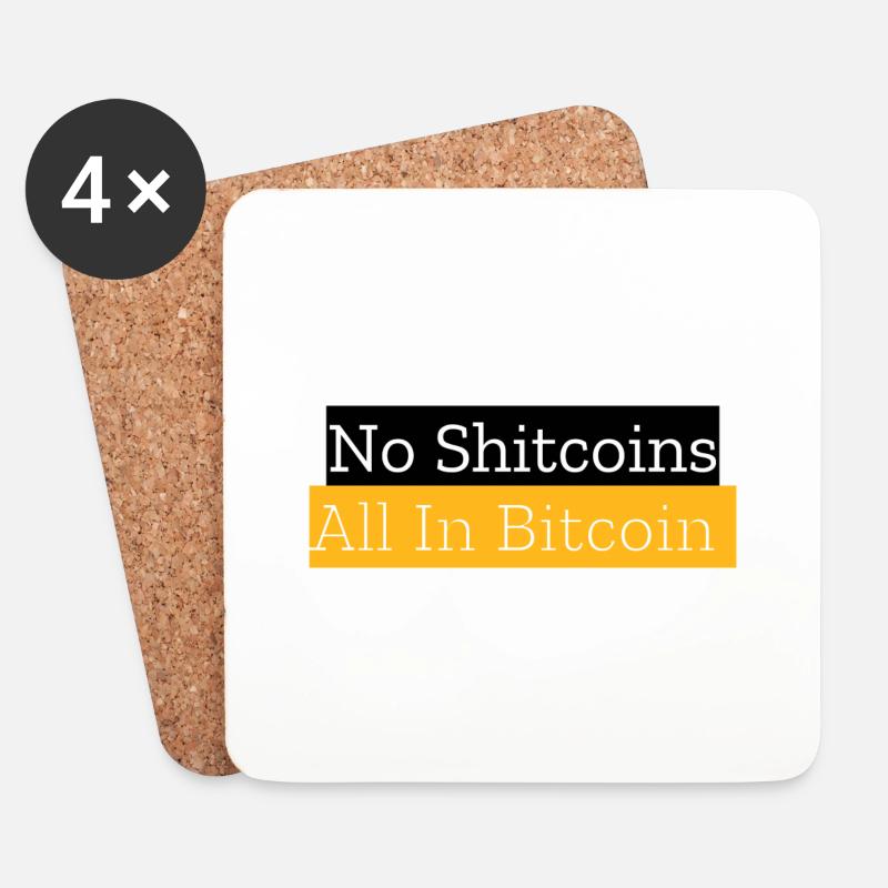 Pas de Shitcoins tout en Bitcoin - Dessous de verre (lot de 4) - blanc