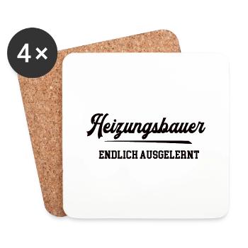 Heizungsbauer Ausbildung Bestanden HLK Heizungsbau - Untersetzer (4er-Set) - Weiß - Vorne