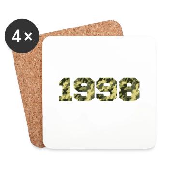 1998 Anniversary Gift Vintage 1998 Army - Coasters (set of 4) - white - Front