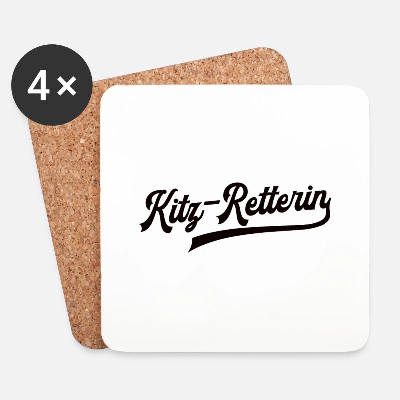 Kitz-Retterin Kitzrettung Rehkitz Reh Kitzretterin - Untersetzer (4er-Set) - Weiß