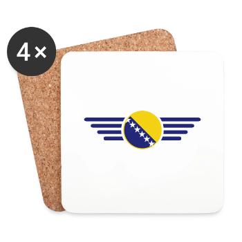Ich liebe Bosnien, Eleganz Stil Design T-Shirt - Untersetzer (4er-Set) - Weiß - Vorne