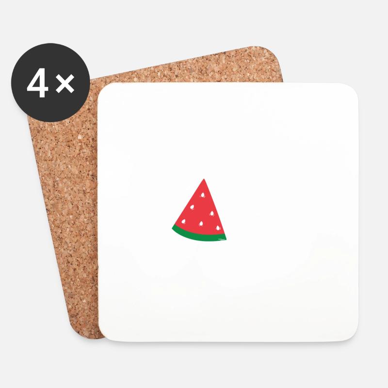 Herzschlag der Wassermelone - Untersetzer (4er-Set) - Weiß