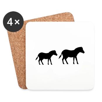 Cheval Poney 2 - Dessous de verre (lot de 4) - blanc - Devant