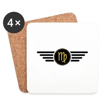 Zodiac sign Virgo, exclusive t-shirt design - Coasters (set of 4) - white - Front
