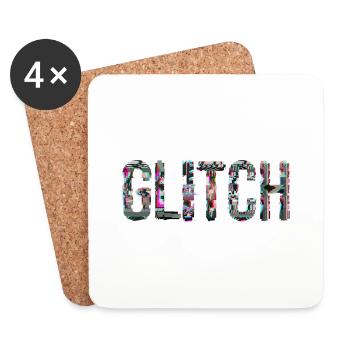 Glitch Computer PC Elektronik Gaming Medien Kunst - Untersetzer (4er-Set) - Weiß - Vorne