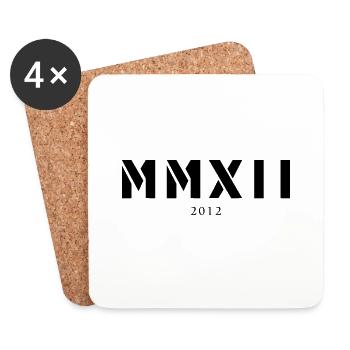 Roman numeral year of birth Made in 2012 - Coasters (set of 4) - white - Front
