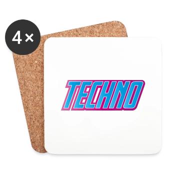 Techno Festival - Coasters (set of 4) - white - Front