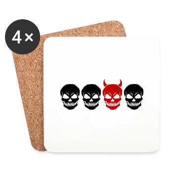 DIFFERENT SKULL2 -2C - Untersetzer (4er-Set) - Weiß - Vorne