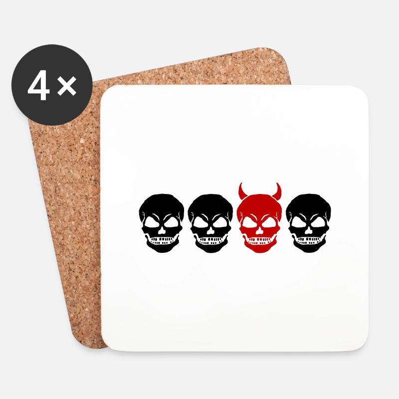 DIFFERENT SKULL2 -2C - Untersetzer (4er-Set) - Weiß