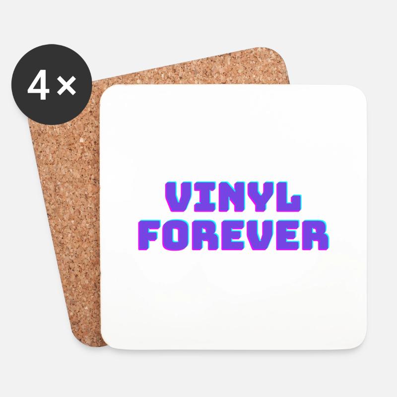 Vinyl Forever - Untersetzer (4er-Set) - Weiß