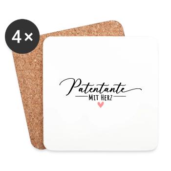 Patentante mit Herz - Untersetzer (4er-Set) - Weiß - Vorne