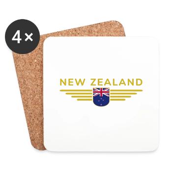 J’aime la Nouvelle-Zélande, T-shirt design de style élégance - Dessous de verre (lot de 4) - blanc - Devant