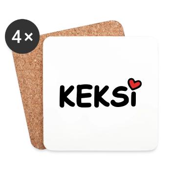 Keksi Pet Name Heart - Coasters (set of 4) - white - Front