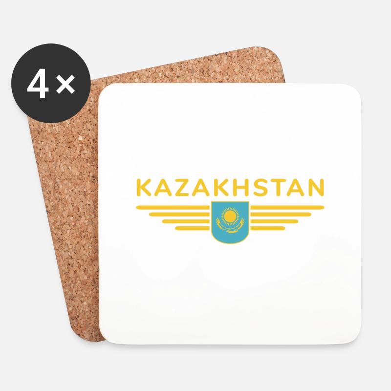 Kasachstan Design – Steppe und Tradition - Untersetzer (4er-Set) - Weiß