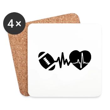 Rugby is life heartbeat for rugby fans - Coasters (set of 4) - white - Front