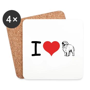 I love Golden Retriever - Pet Design - Coasters (set of 4) - white - Front
