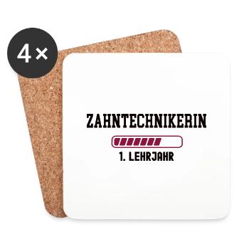 Ausbildung Zahntechnikerin 1. Lehrjahr Zahntechnik - Untersetzer (4er-Set) - Weiß - Vorne