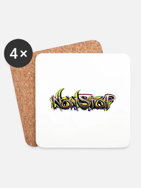 NonStoP RAPpresent LoGo - Untersetzer (4er-Set) - Weiß