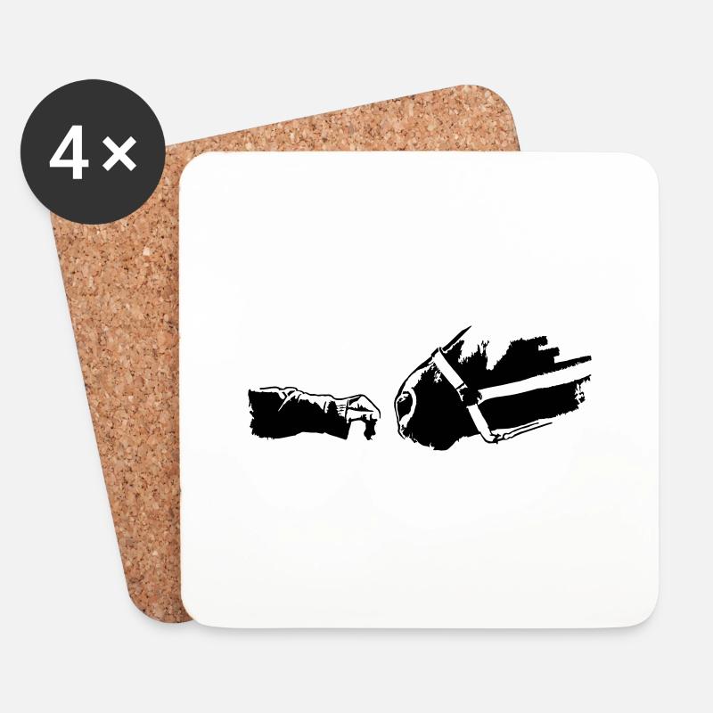 Hand Horse - Untersetzer (4er-Set) - Weiß