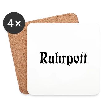 Ruhrpott - Pott - Bergbau - Kumpel - Ruhr - Shirt - Untersetzer (4er-Set) - Weiß - Vorne