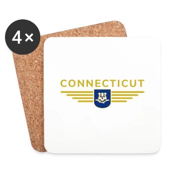 Connecticut Fan T-Shirt – Style & Coast - Coasters (set of 4) - white - Front