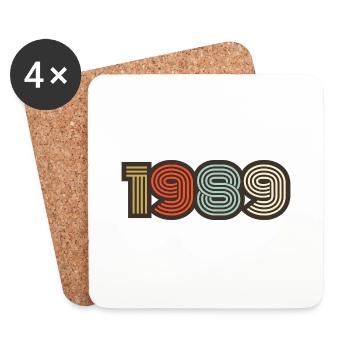 1989 retro vintage - Coasters (set of 4) - white - Front