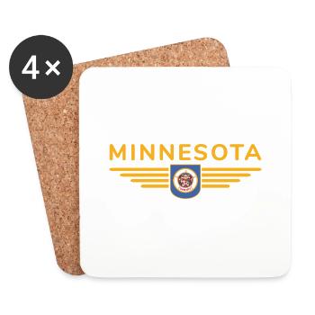 Minnesota Fan T-Shirt – Parfait pour les fans ! - Dessous de verre (lot de 4) - blanc - Devant