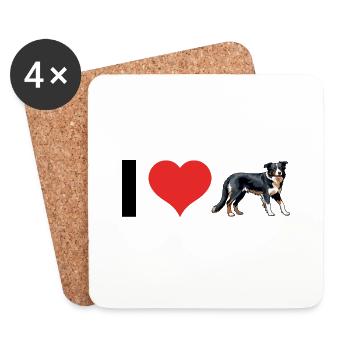 i Love Australian Shepherd - Pet Dog Design - Untersetzer (4er-Set) - Weiß - Vorne