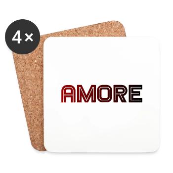 amore - Italie - Italie - Amour Amour Italien - Dessous de verre (lot de 4) - blanc - Devant