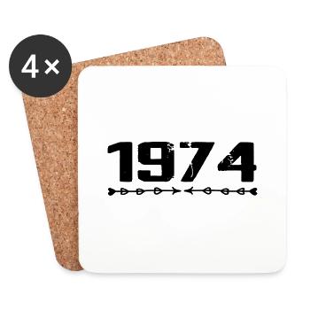 1974 Retro 1974 Birthday 1974 Vintage 1974 - Coasters (set of 4) - white - Front