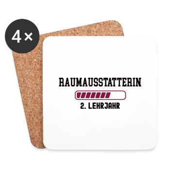 Ausbildung Raumausstatterin 2. Lehrjahr Dekorateur - Untersetzer (4er-Set) - Weiß - Vorne