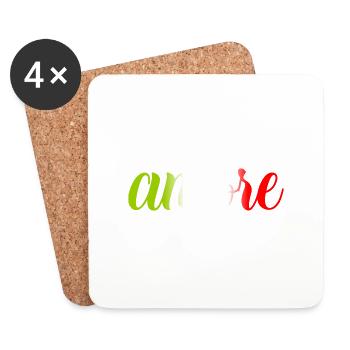 amore - Italie - Italie - Amour - Liebe - Dessous de verre (lot de 4) - blanc - Devant
