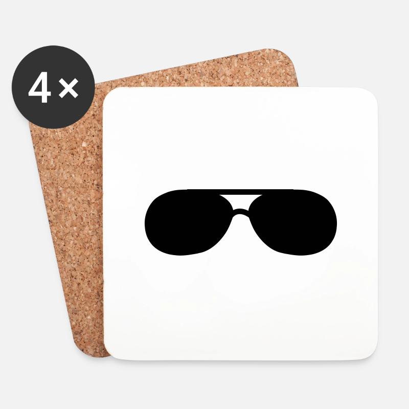 Sonnenbrille - Untersetzer (4er-Set) - Weiß
