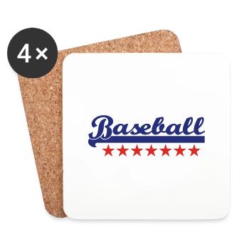 base-ball - Dessous de verre (lot de 4) - blanc - Devant