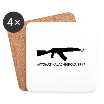 AK-47 - Dessous de verre (lot de 4) - blanc - Devant