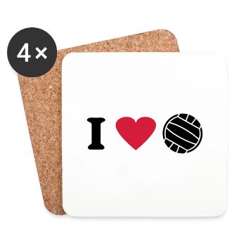 I love volleyball - Coasters (set of 4) - white - Front