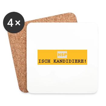 HSP_Isch kandidiere - Untersetzer (4er-Set) - Weiß - Vorne