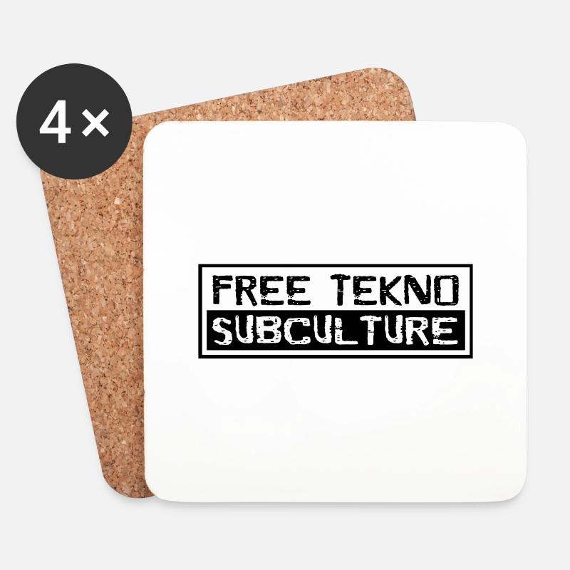 free tekno subculture - Untersetzer (4er-Set) - Weiß