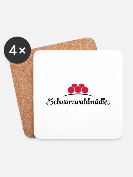 Schwarzwaldmädle - Untersetzer (4er-Set) - Weiß