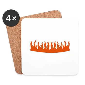 feu de cimes / fire crown (1c) - Dessous de verre (lot de 4) - blanc - Devant