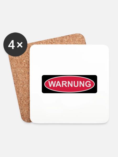 Warnung - Untersetzer (4er-Set) - Weiß