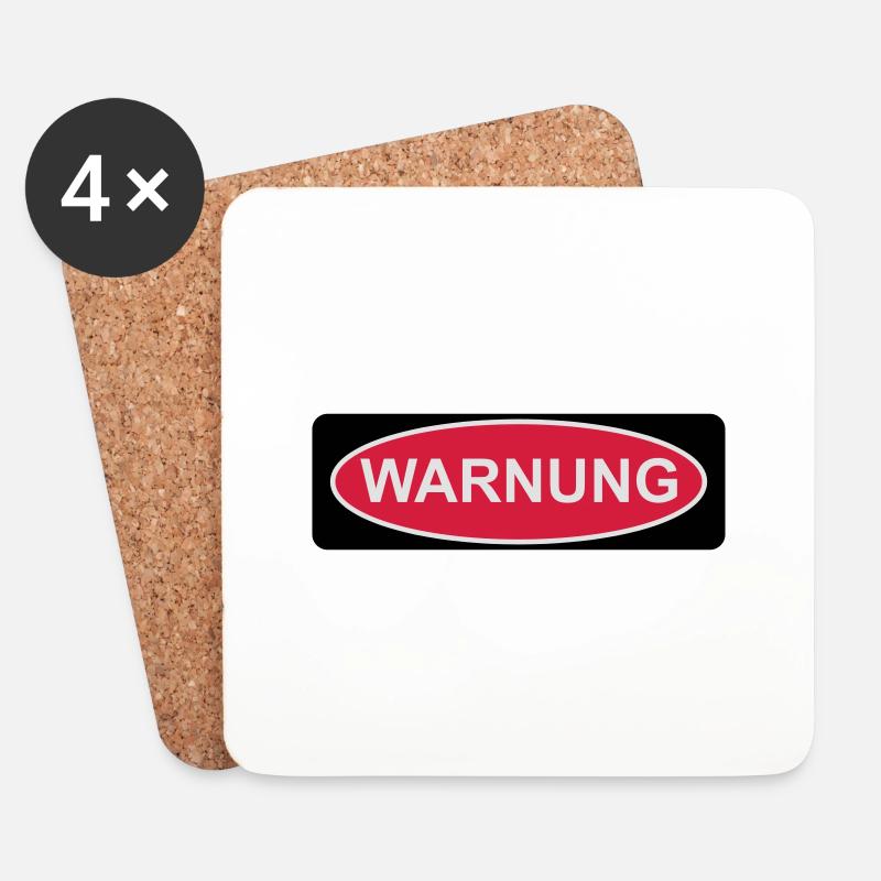 Warnung - Untersetzer (4er-Set) - Weiß