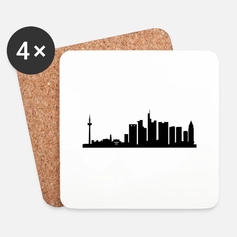 Skyline Frankfurt - Untersetzer (4er-Set) - Weiß