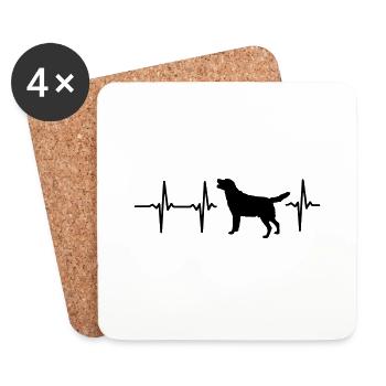Mon cœur bat pour chiens ! - Dessous de verre (lot de 4) - blanc - Devant