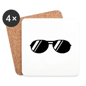 coole Sonnenbrille - Untersetzer (4er-Set) - Weiß - Vorne
